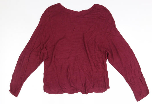 Bershka Womens Pink Round Neck  Viscose Pullover Jumper Size M