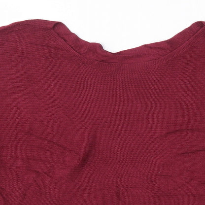 Bershka Womens Pink Round Neck  Viscose Pullover Jumper Size M