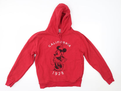 Mens UK Size S Disney Red Pullover Hoodie