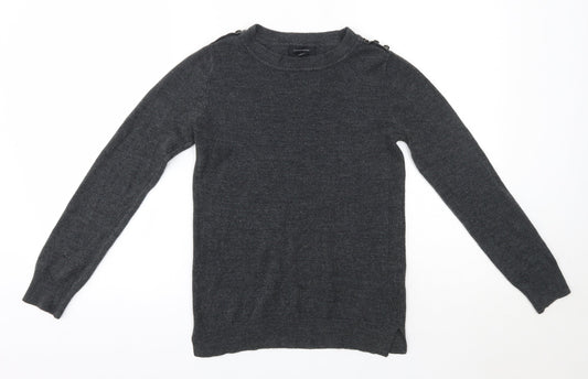 Primark Womens Grey Round Neck  Acrylic Pullover Jumper Size 8