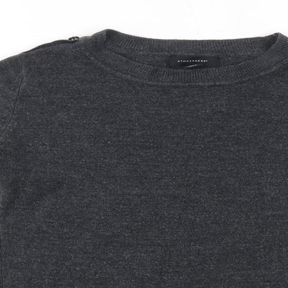 Primark Womens Grey Round Neck  Acrylic Pullover Jumper Size 8