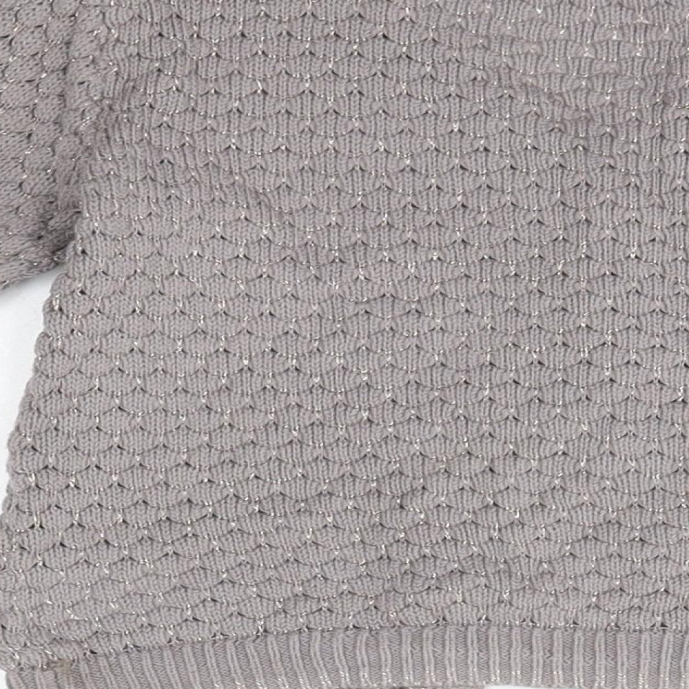 Shrinking Violet Girls Grey Round Neck  Cotton Cardigan Jumper Size 3 Years