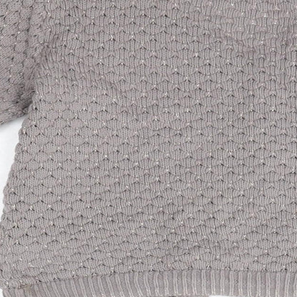 Shrinking Violet Girls Grey Round Neck  Cotton Cardigan Jumper Size 3 Years
