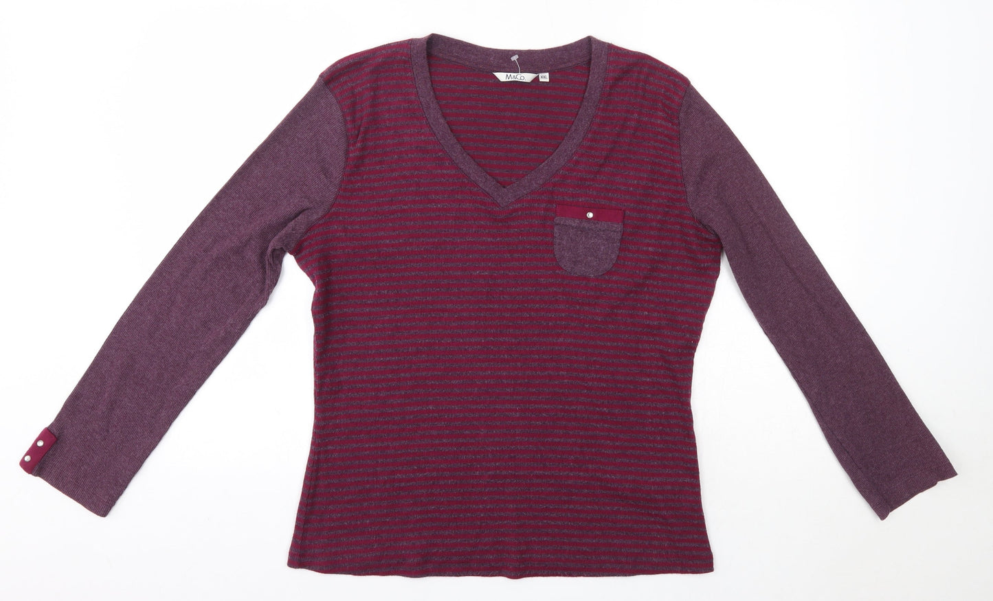 Womens UK Size 2XL M&Co Purple Pullover Jumper