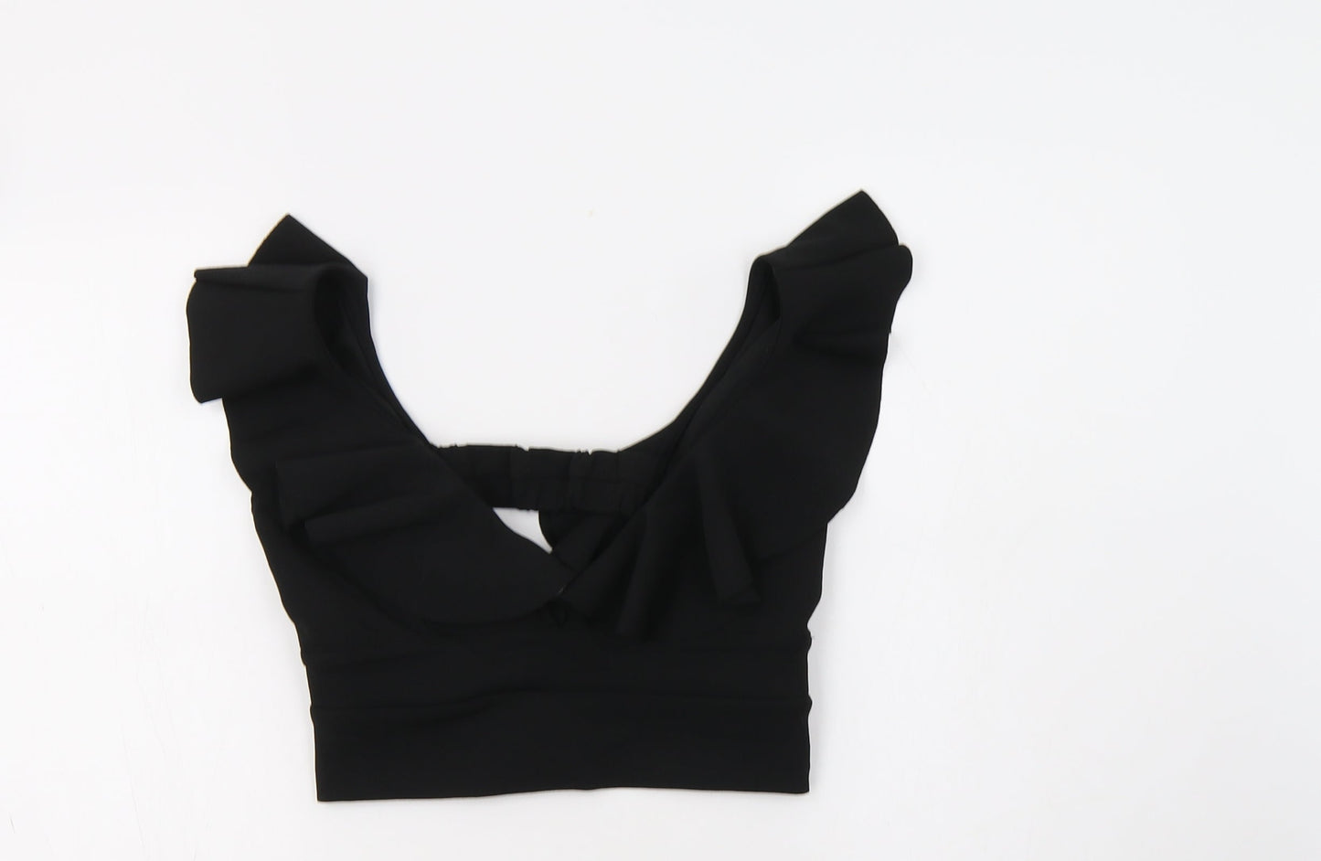 Womens UK Size 6 River Island Black Cropped Blouse