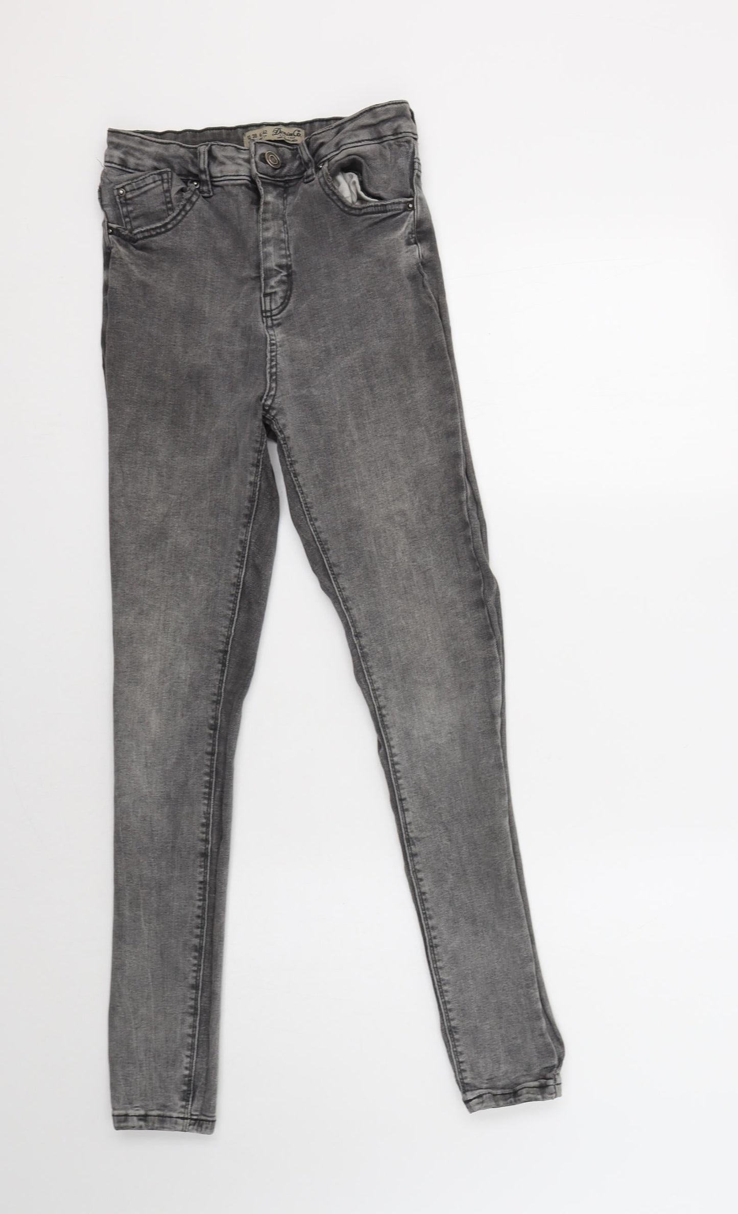 Primark Womens Grey  Cotton Jegging Jeans Size 10 L28 in Regular Button