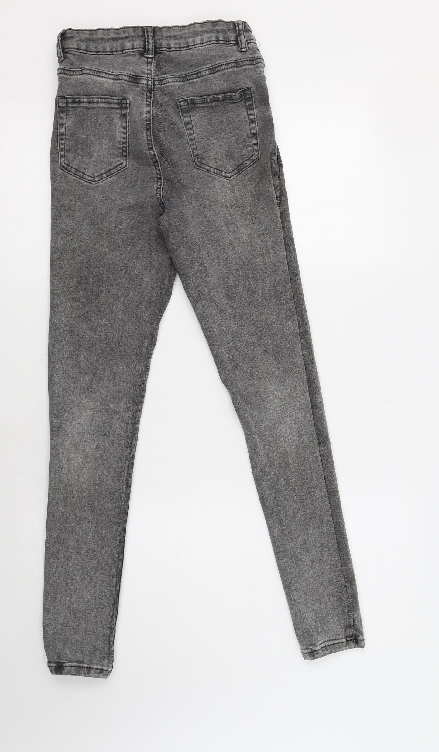 Primark Womens Grey  Cotton Jegging Jeans Size 10 L28 in Regular Button