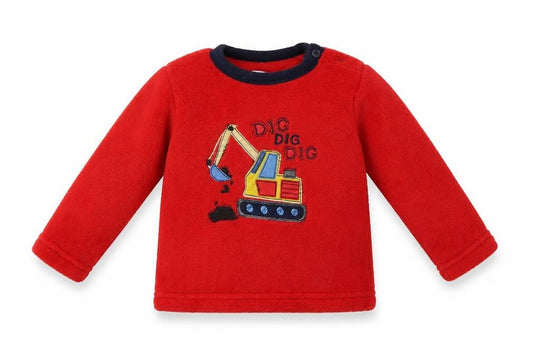 Early Days Baby Red  Polyester  Pyjama Top Size 12-18 Months  Button - Digger