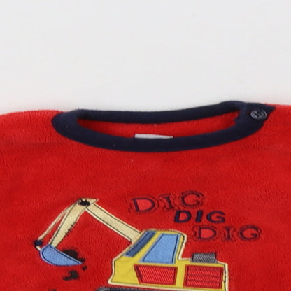 Early Days Baby Red  Polyester  Pyjama Top Size 12-18 Months  Button - Digger