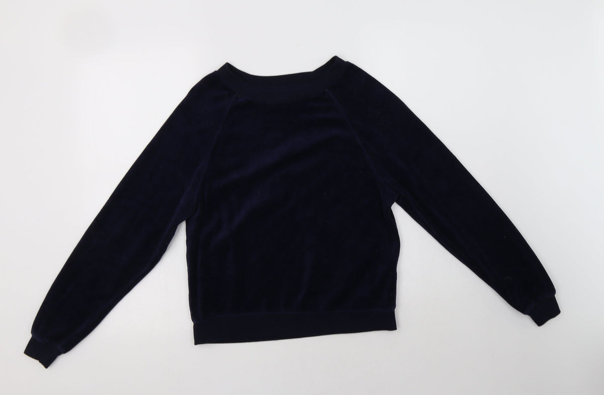 Additional front view of New Look women’s blue cotton pullover sweatshirt, size UK 6