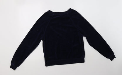 Back view of New Look women’s blue cotton pullover sweatshirt, size UK 6