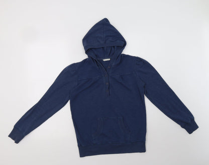 Night & Day Womens Blue  Cotton Henley Hoodie Size M  Button