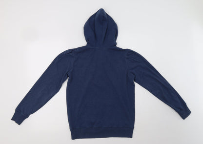 Night & Day Womens Blue  Cotton Henley Hoodie Size M  Button