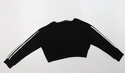 Select Girls Black  Cotton Pullover Sweatshirt Size 12-13 Years   - New York