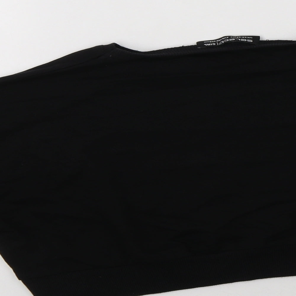Select Girls Black  Cotton Pullover Sweatshirt Size 12-13 Years   - New York