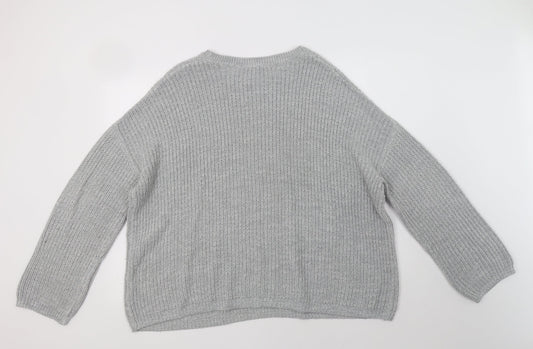 Womens UK Size XL Peacocs Grey Pullover Jumper