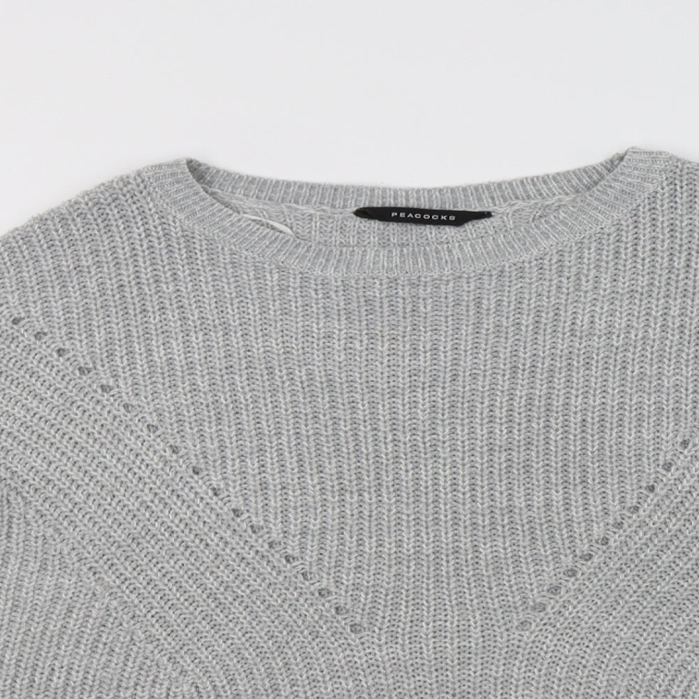 Womens UK Size XL Peacocs Grey Pullover Jumper
