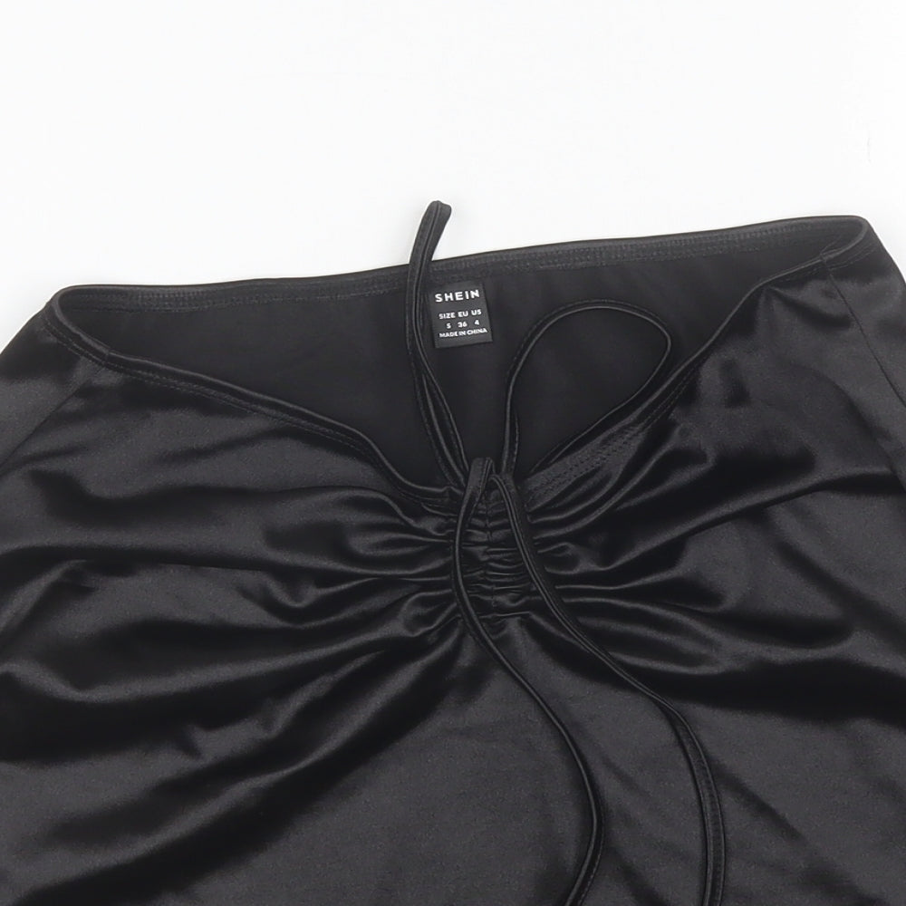 SheIn Womens Black  Elastane Cropped Tank Size S Off the Shoulder