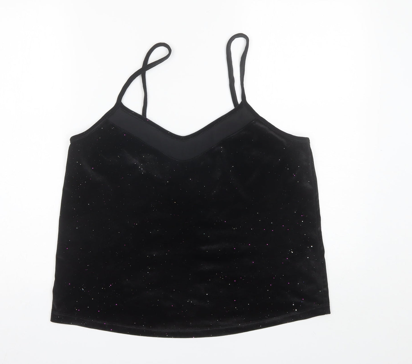George Womens Black  Polyester Camisole Blouse Size 12 V-Neck