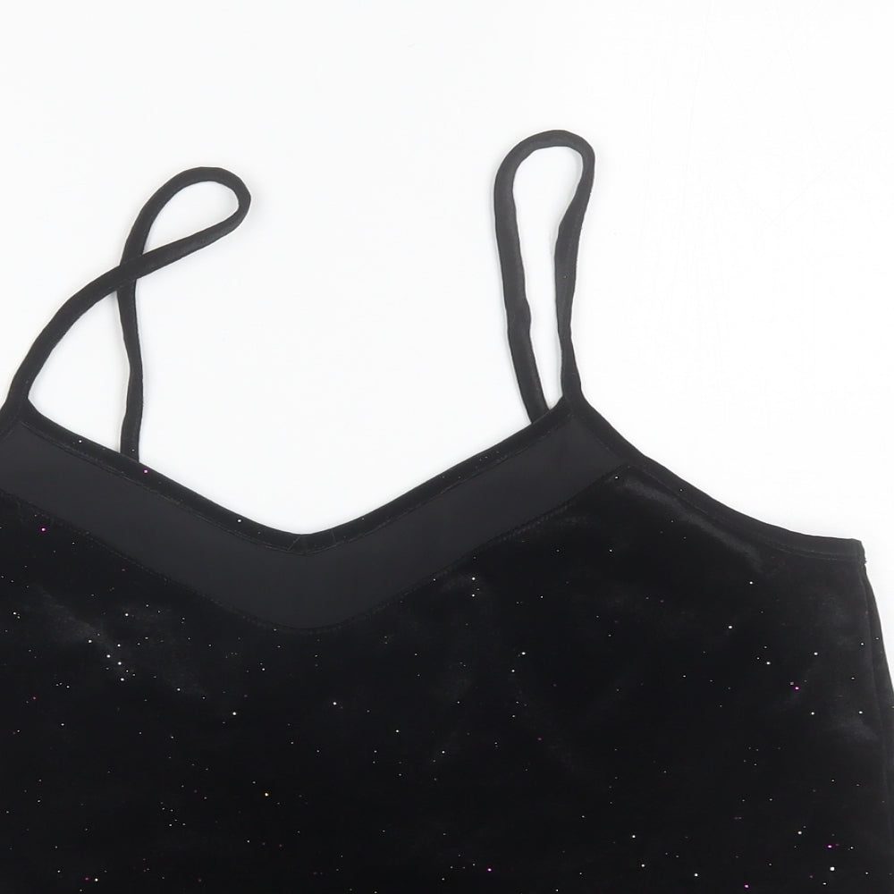 George Womens Black  Polyester Camisole Blouse Size 12 V-Neck