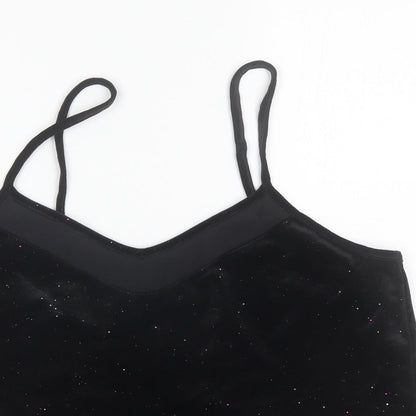 George Womens Black  Polyester Camisole Blouse Size 12 V-Neck