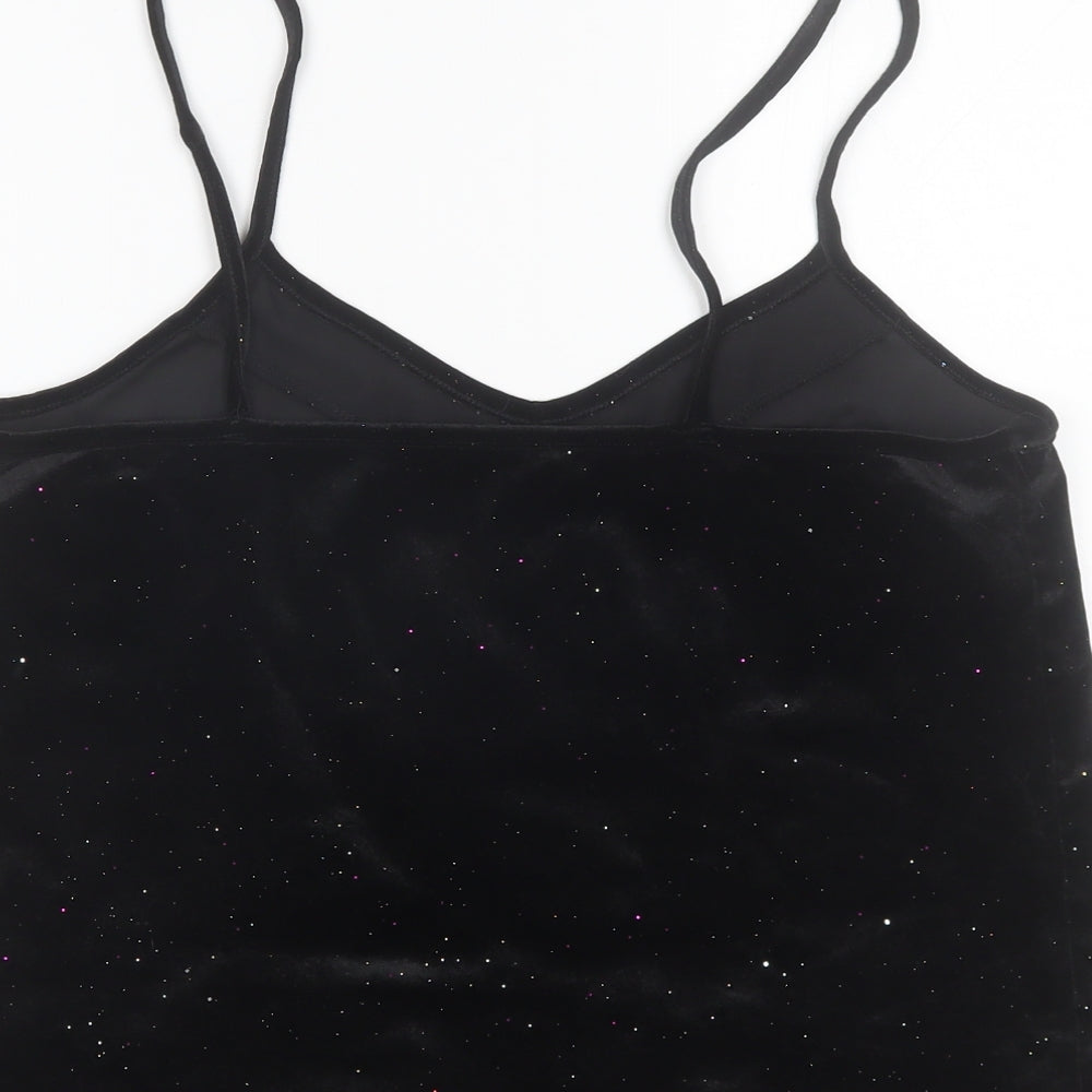 George Womens Black  Polyester Camisole Blouse Size 12 V-Neck
