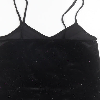 George Womens Black  Polyester Camisole Blouse Size 12 V-Neck