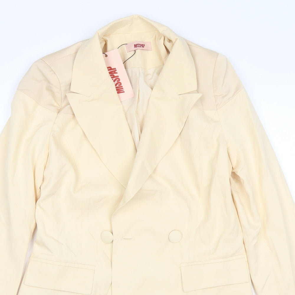 Womens UK Size 8 Misspap Yellow Overcoat