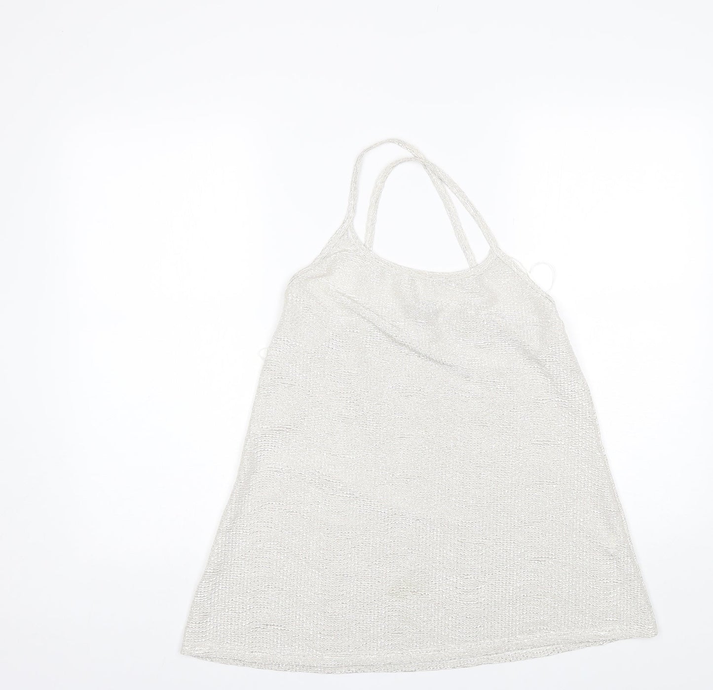 Womens UK Size 8 River Island Silver Camisole Tank