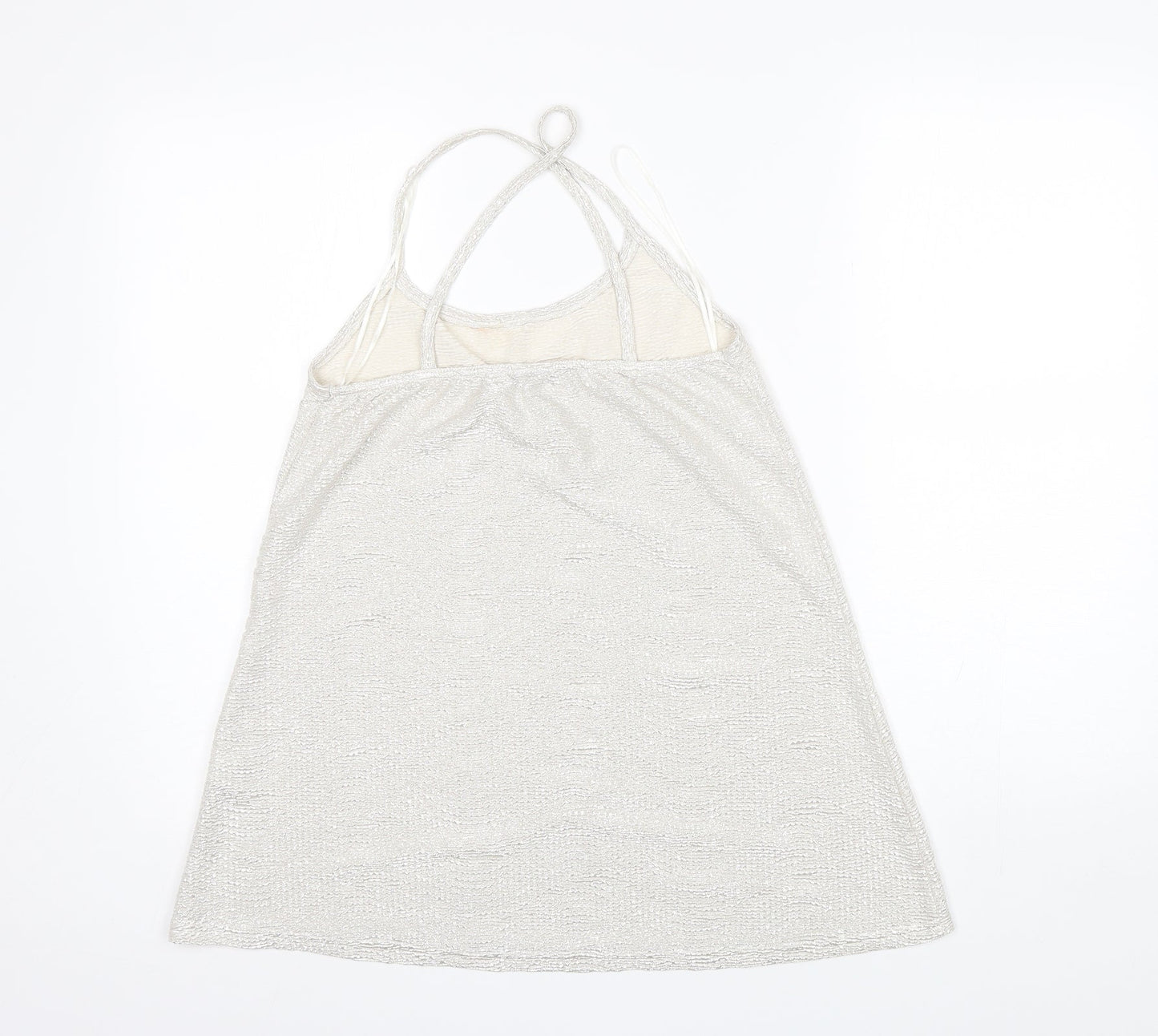 Womens UK Size 8 River Island Silver Camisole Tank