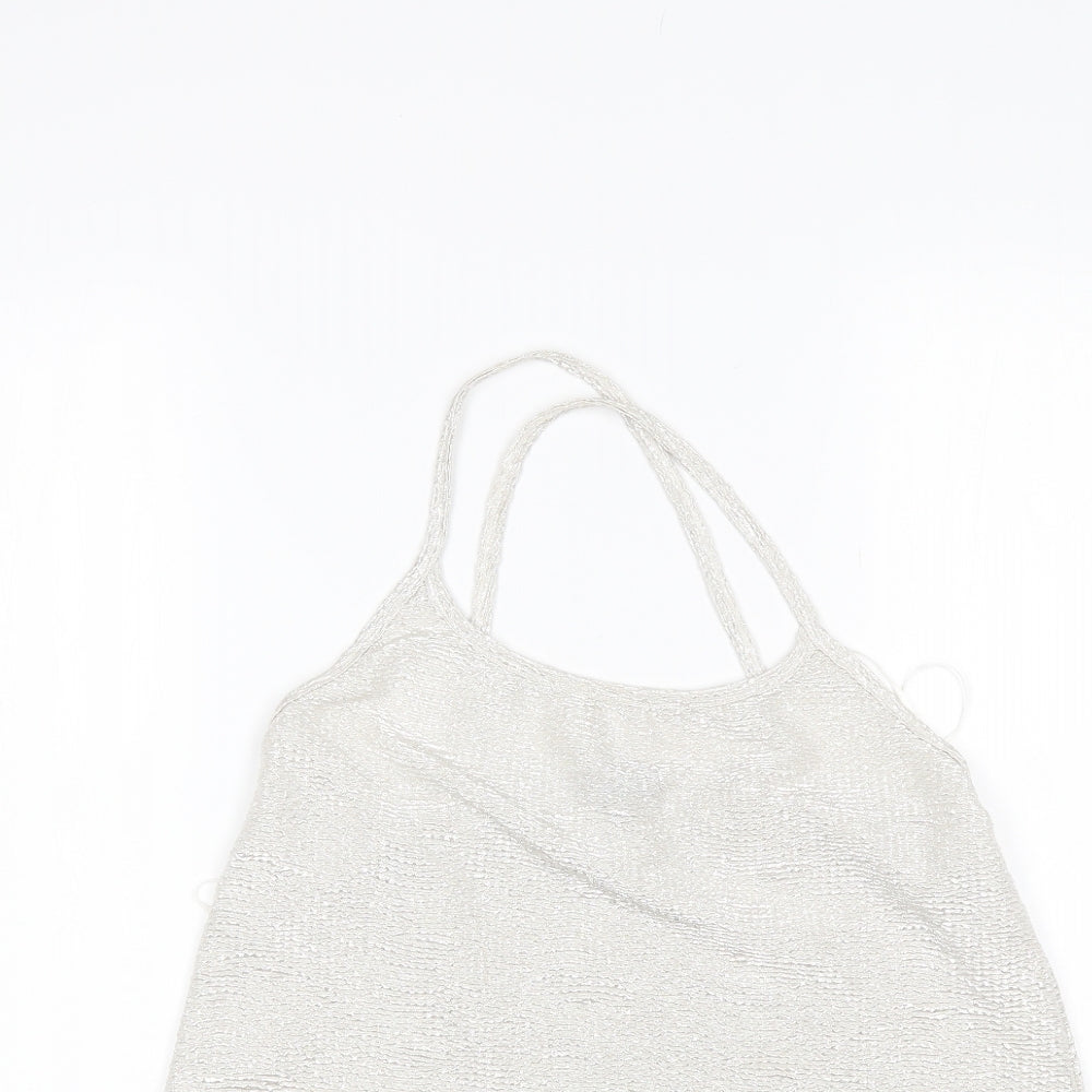 Womens UK Size 8 River Island Silver Camisole Tank