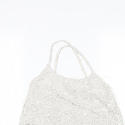 Womens UK Size 8 River Island Silver Camisole Tank