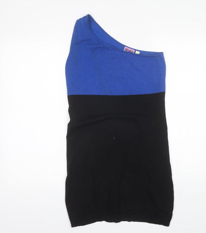 B-Soul Womens Black  Viscose Mini  Size 12  One Shoulder