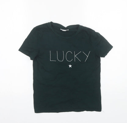 Womens UK Size 6 Topshop Green Basic T-Shirt