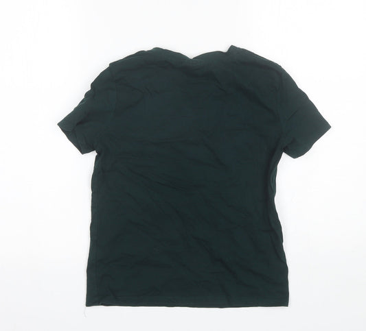 Womens UK Size 6 Topshop Green Basic T-Shirt
