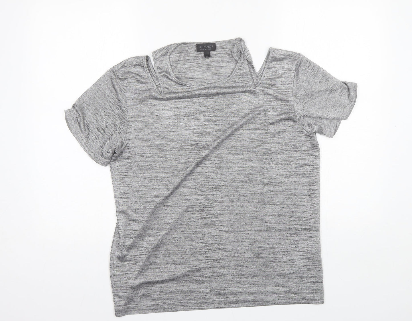 Womens UK Size 10 Topshop Grey Basic Blouse
