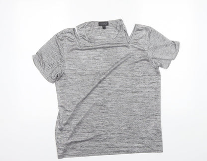 Womens UK Size 10 Topshop Grey Basic Blouse