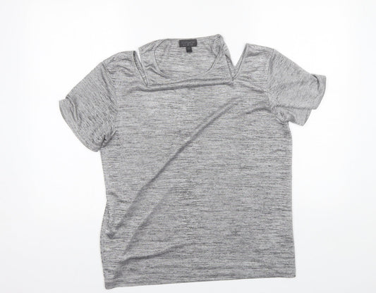Womens UK Size 10 Topshop Grey Basic Blouse