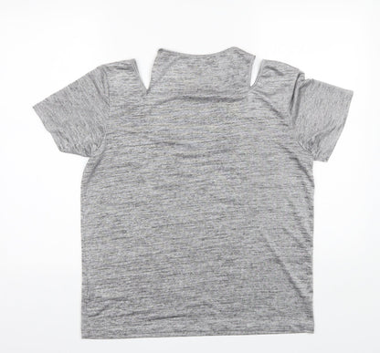 Womens UK Size 10 Topshop Grey Basic Blouse