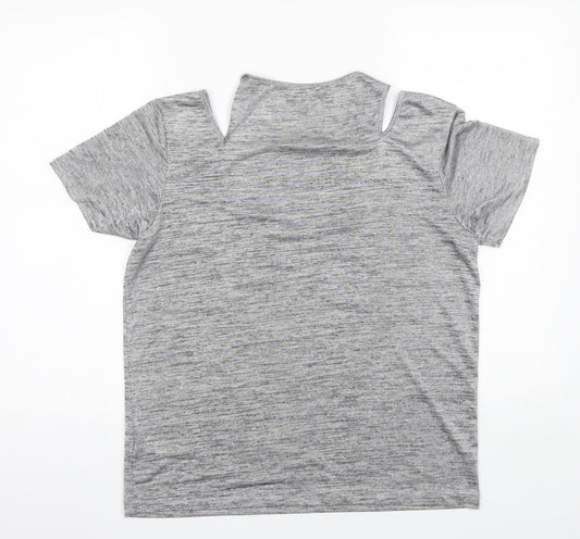 Womens UK Size 10 Topshop Grey Basic Blouse