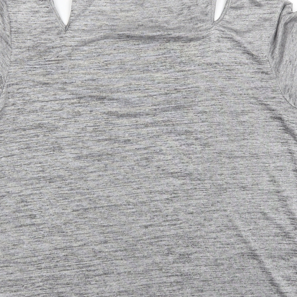 Womens UK Size 10 Topshop Grey Basic Blouse