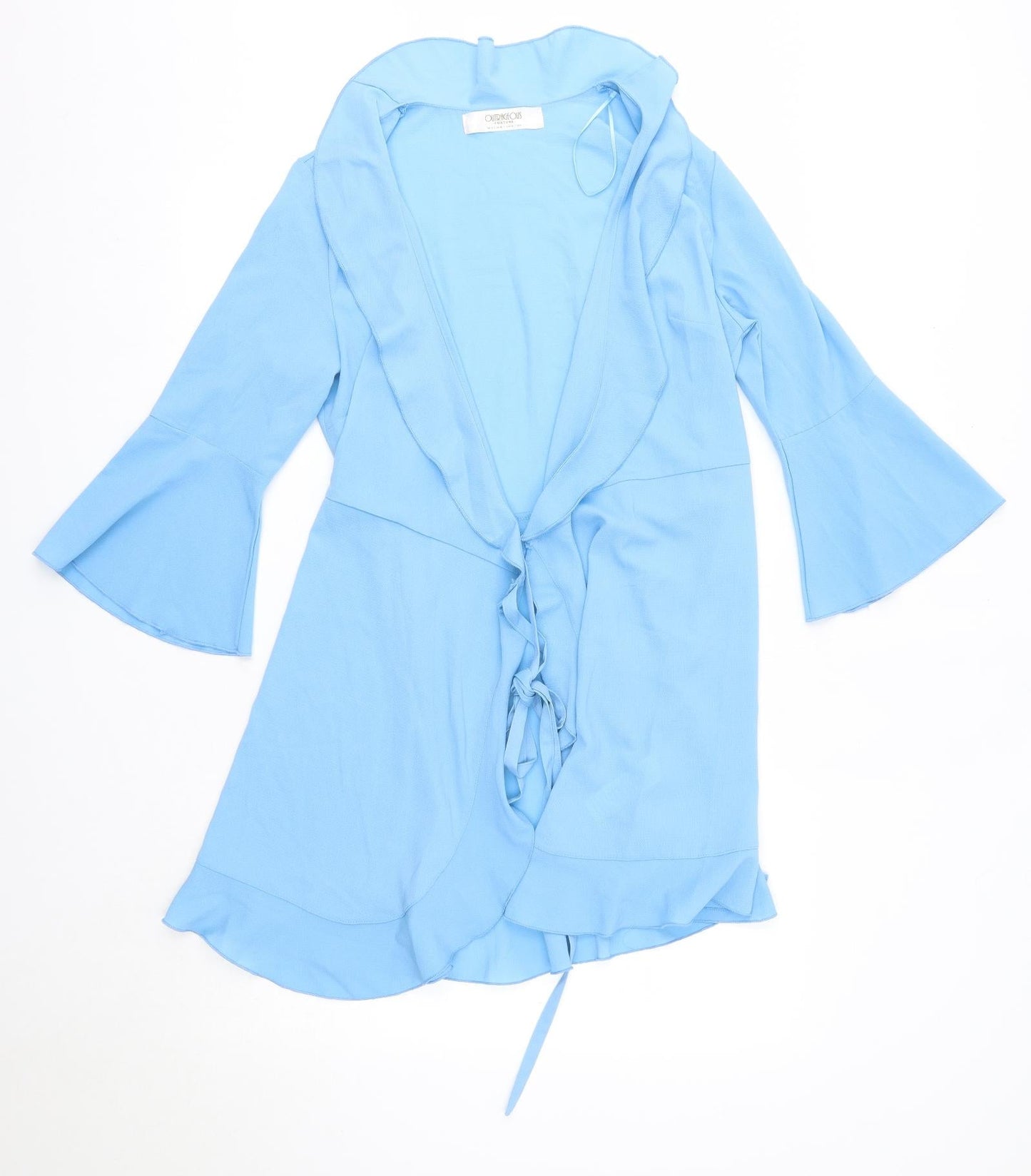 Outrageous Fortune Womens Blue V-Neck  Polyester Cardigan Jumper Size 12