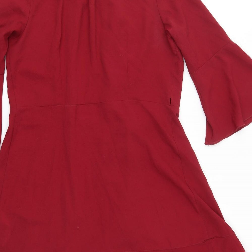 Outrageous Fortune Womens Red V-Neck  Polyester Cardigan Jumper Size 14