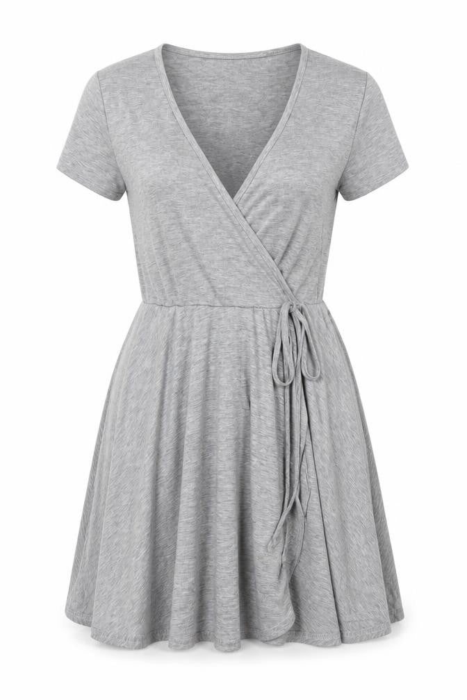 Front view of Pink Boutique women’s green viscose a-line, size UK 10, round neck