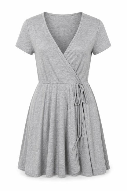 Front view of Pink Boutique women’s green viscose a-line, size UK 10, round neck