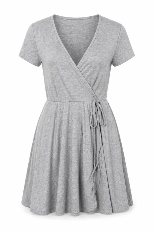 Front view of Pink Boutique women’s green viscose a-line, size UK 10, round neck