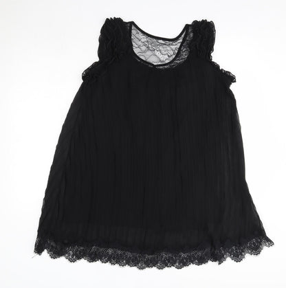 LUNA Womens Black  Polyester Tank Dress  Size S  Round Neck