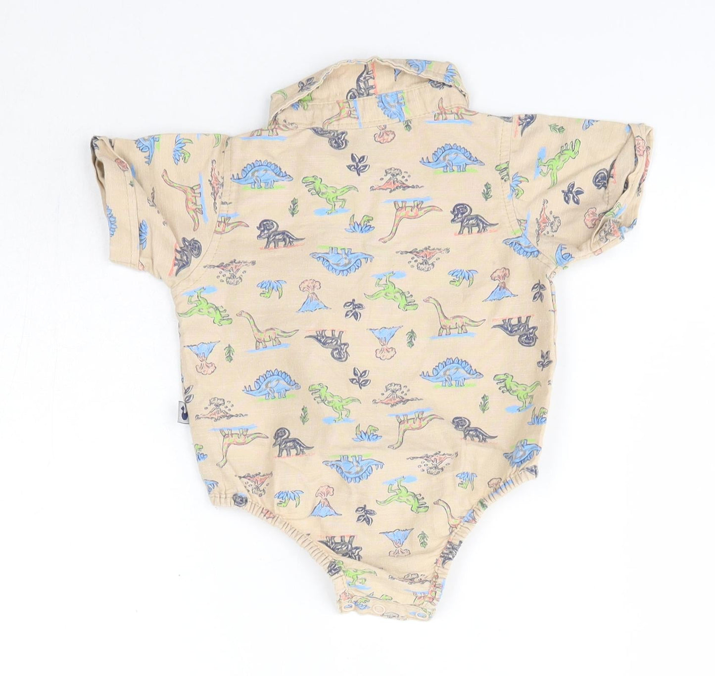 DOG Sport Baby Multicoloured  100% Cotton Basic Button-Up Size 6-9 Months Collared  - Dinosaurs