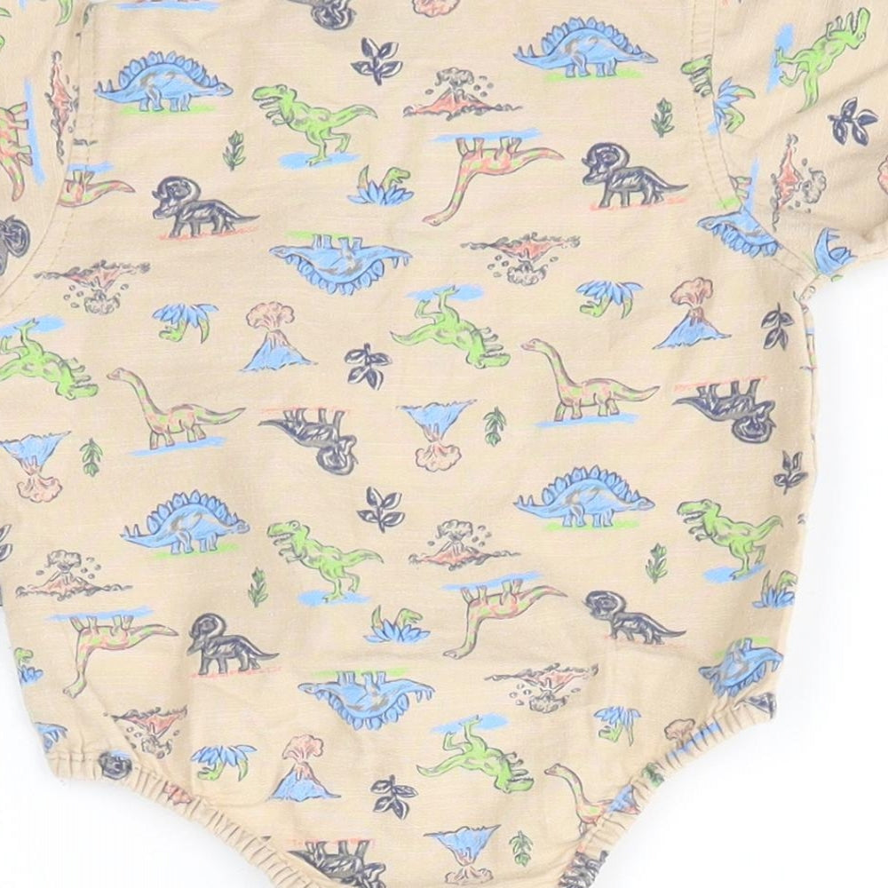 DOG Sport Baby Multicoloured  100% Cotton Basic Button-Up Size 6-9 Months Collared  - Dinosaurs
