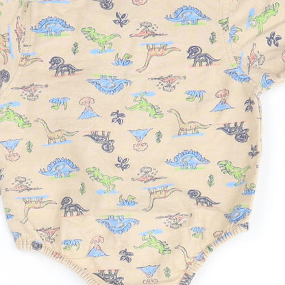 DOG Sport Baby Multicoloured  100% Cotton Basic Button-Up Size 6-9 Months Collared  - Dinosaurs